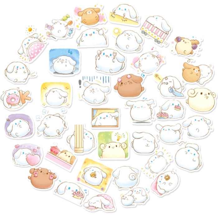 

40pcs Sticker Cartoon Sanrio Cinnamoroll Lucu Stiker Cute Waterproof - C