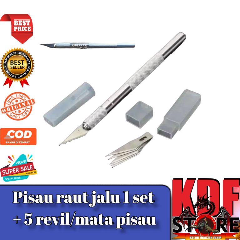 Pisau raut jalu aluminium pisau jalu 1 set - 5 revil/mata pisau - pisau jalu 1 pcs