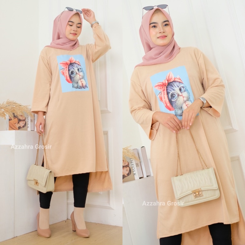 Caty Midi - Long Tunik Jumbo Babyterry Spandex Print DTS / 376-6953