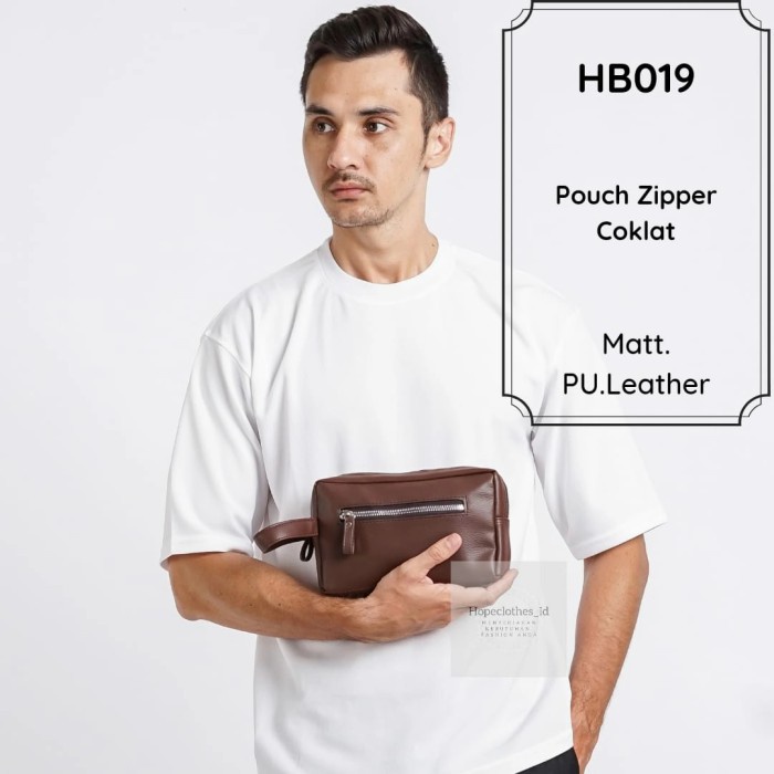 Pouch Bag Pria Kulit Clutch Hand Bag