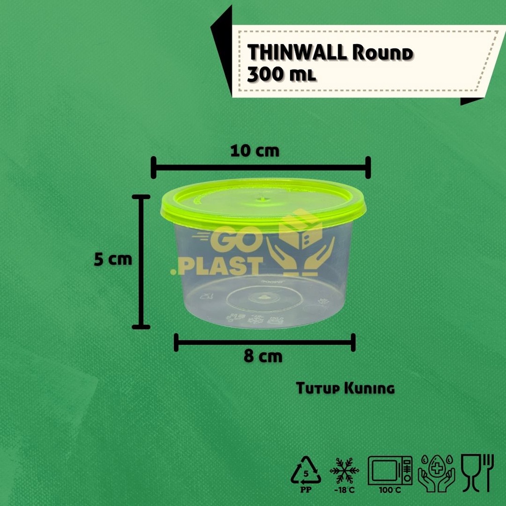 THINWALL BOWL 300 ML / MANGKOK MAKAN PLASTIK 300 ML ISI 12PCS