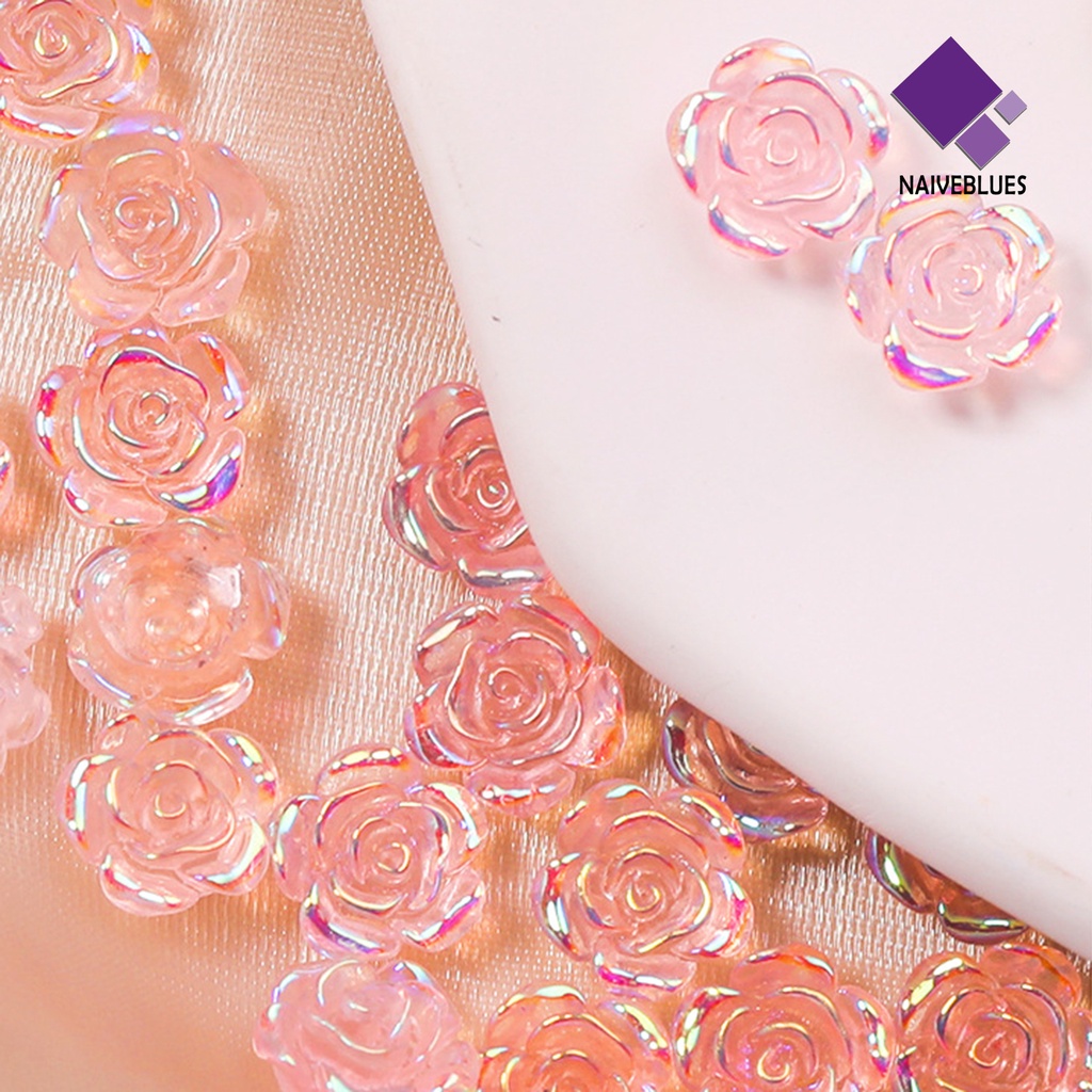 1 Kantong Ornamen Kuku Bentuk Bunga Warna-Warni Bahan Resin Tahan Air Untuk Dekorasi Manicure