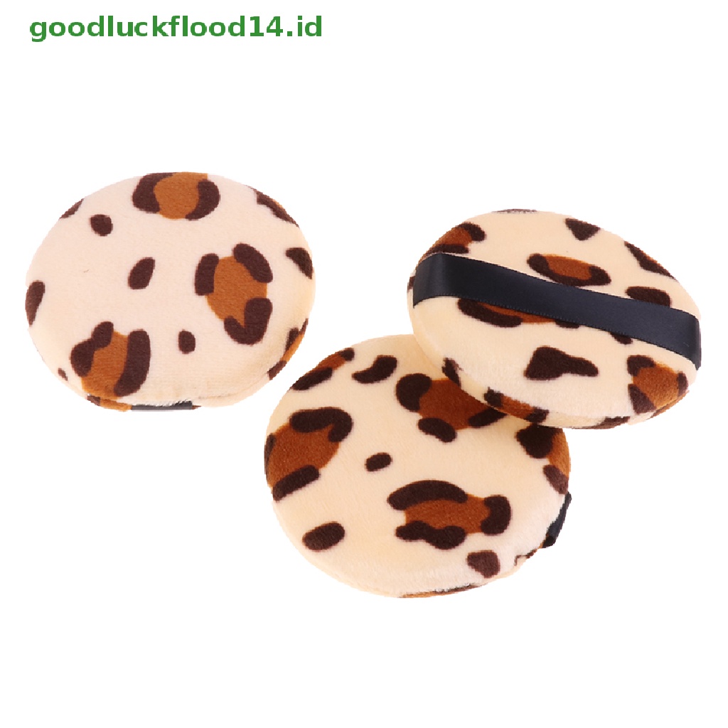 (GOOGFOUR) Spons Puff Bedak Tabur Motif Leopard Untuk Makeup