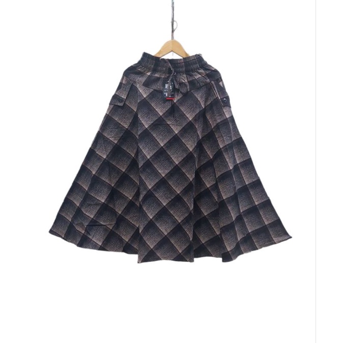 ROK MUSLIMAH MOTIF KOTAK//ROK PANJANG PAYUNG KOTAK//ROK PAYUNG ALLSIZE FIT XXL