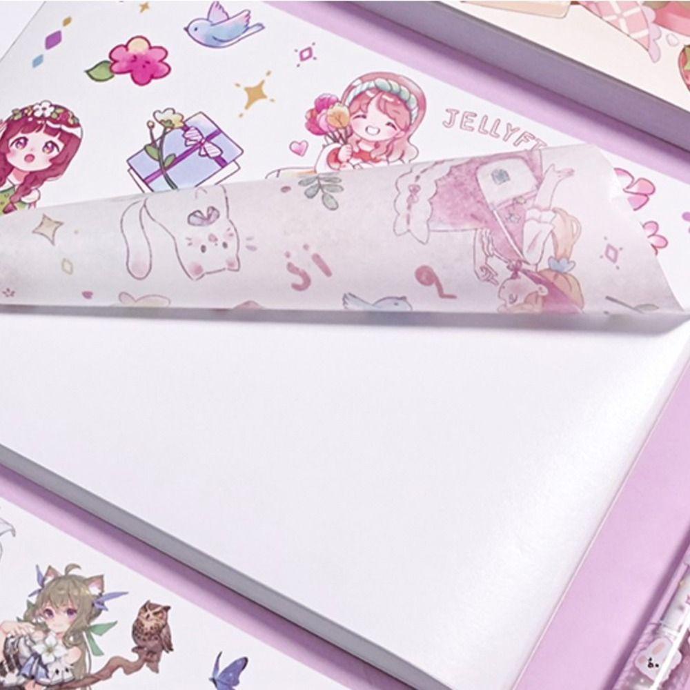 Lanfy Alat Tulis Stiker Buku Tanaman Hijau Kawaii Stiker Hias Tangan Akun Hadiah Siswa Album Foto Jurnal Sumber Bahan Decals