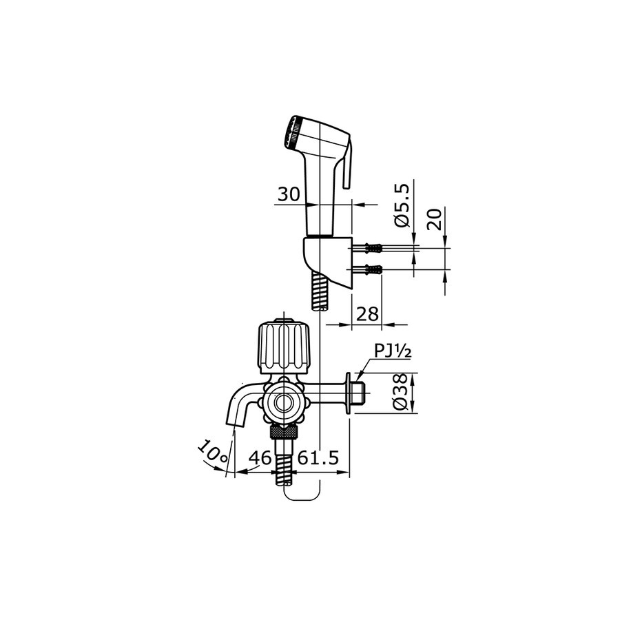 TOTO TX423SMCR JET SHOWER DAN KRAN DOUBLE/ SHOWER SPRAY WITH TAP