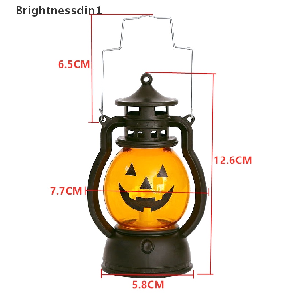 (Brightnessdin1) Lampu Lentera LED Bentuk Labu / Hantu Untuk Dekorasi Halloween