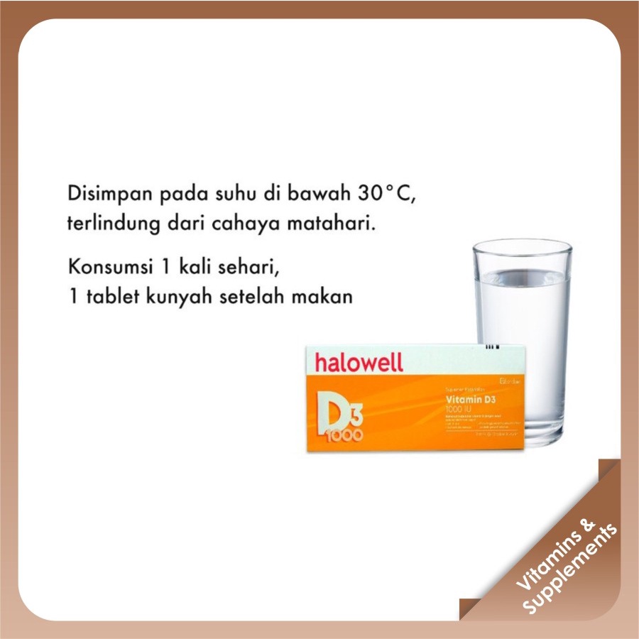 Hallowell Vitamin D3 1000 IU Tablet Kunyah