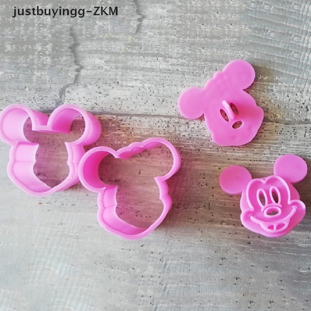 2pcs / set Alat Pemotong Kue Bahan Plastik Food Grade Desain Kucing