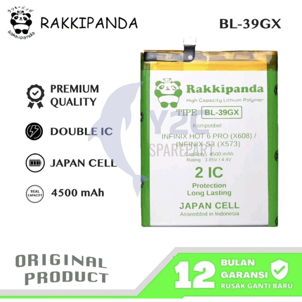 RAKKIPANDA BL-39GX INFINIX S3 X573 / HOT 6 PRO X608 BATERAI BATRAI BATREI BATRE BATERE DOUBLE POWER