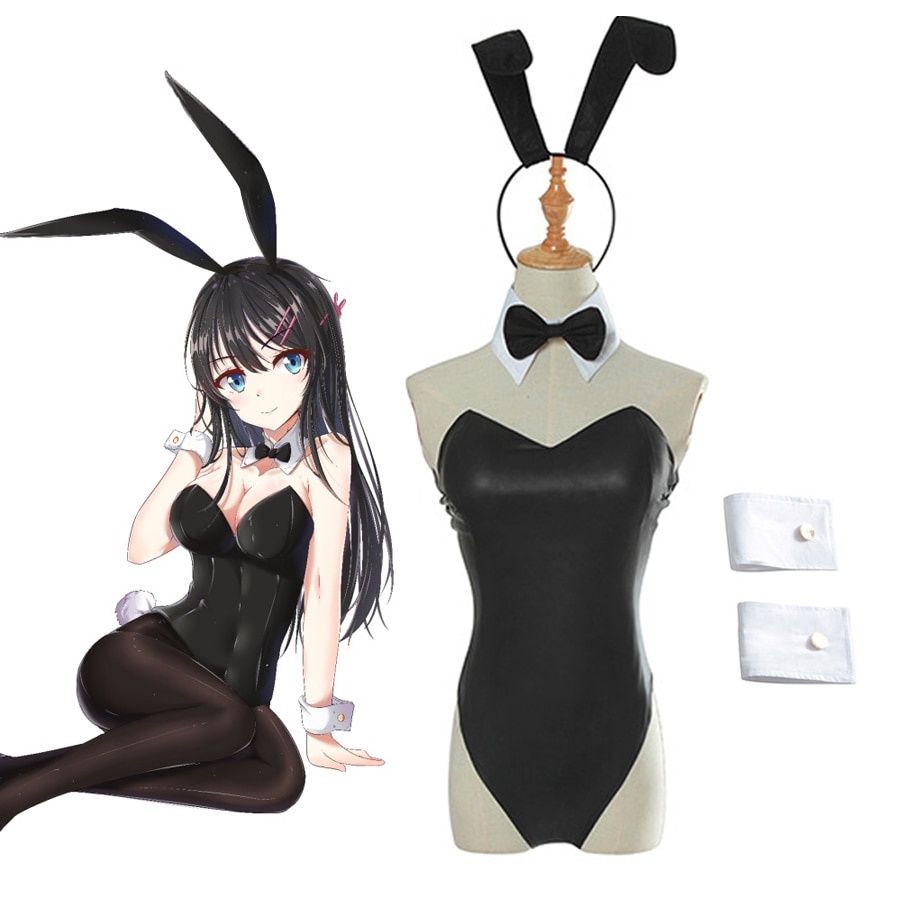 PREORDER Bazzery Sexy Cute Bunny Girl Cosplay Jumpsuit Anime Sakurajima Mai Bunny Girl Senpai Costum