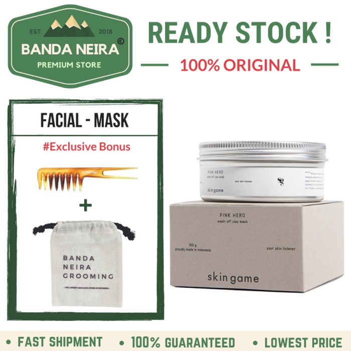PROMO MURAH Skin Game Pore Armor Clay Mask / Masker Mengecilkan Pori Pori - PINK HERO