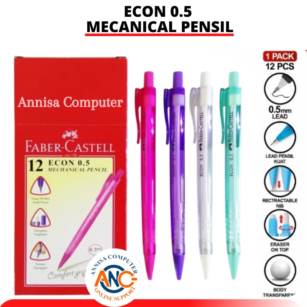 

Pensil Mekanik Faber Castell Econ 0.5 mm / Pensil Mechanical / Murah