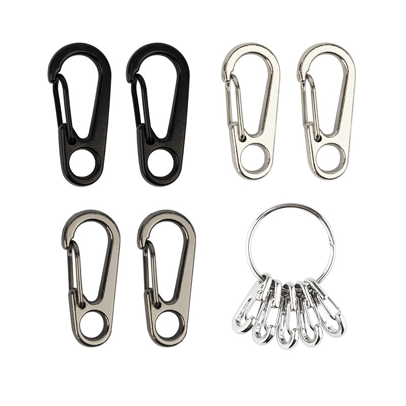 5pcs Carabiner Mini Portable Bahan Zinc Alloy Untuk Mendaki Gunung