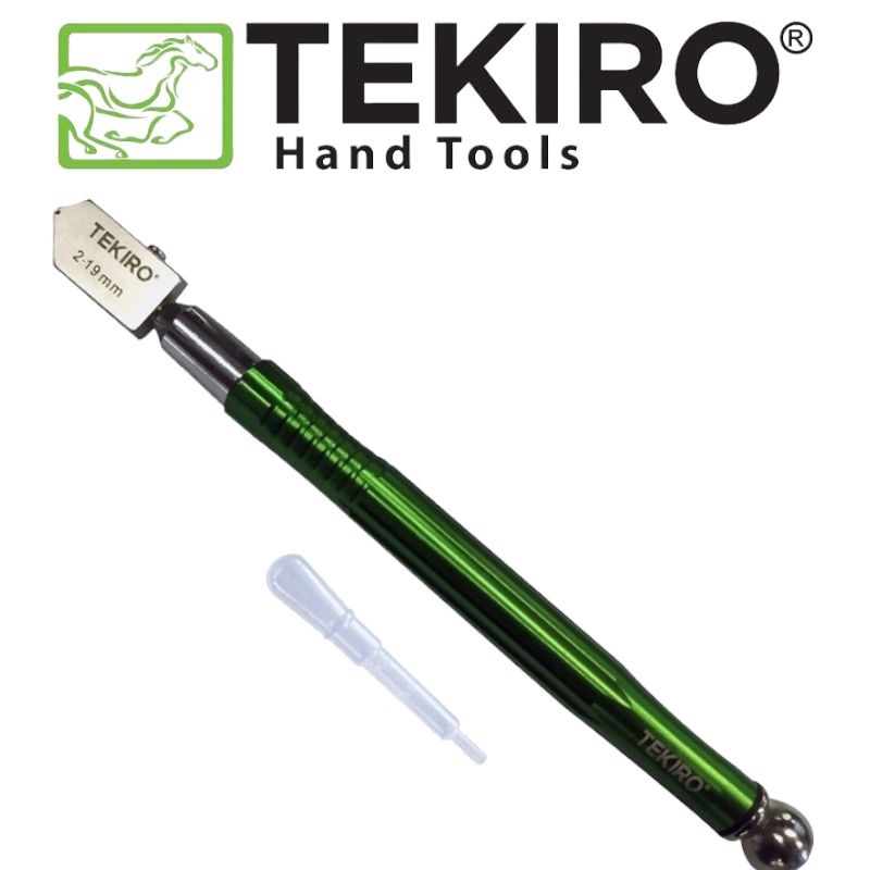 TEKIRO Pisau Pemotong Potong Kaca 2 - 19 mm Gagang Besi Berpelumas Otomatis HEAVY DUTY | Durable Aut
