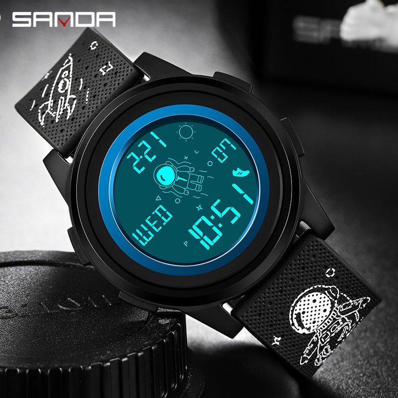 SANDA 2122 Jam Tangan Pria Wanita Digital EL Backlight Sport Watch Anti Air WATCHKITE WKOS