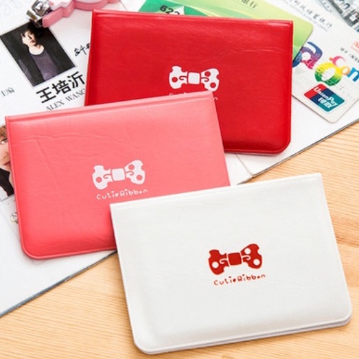 FINOM RIBBON - Dompet Kartu Lipat Card Slot Logo Pita Cute Korean Style