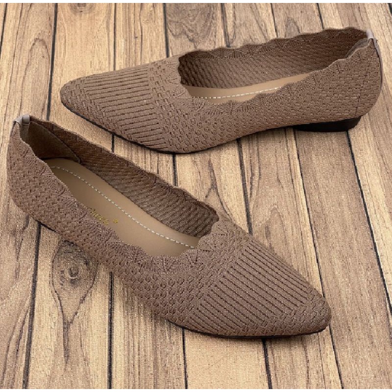 35-41 flat shoes rajut import  sepatu rajut wanita import