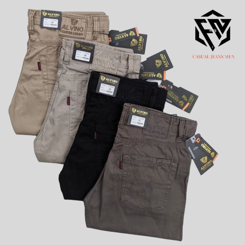 Celana CARDINAL Pria Kanvas BRAND ALVINO