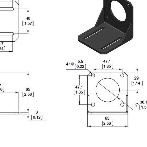 Bracket Stepmotor 57 (Nema 23) - Bracket Nema23A