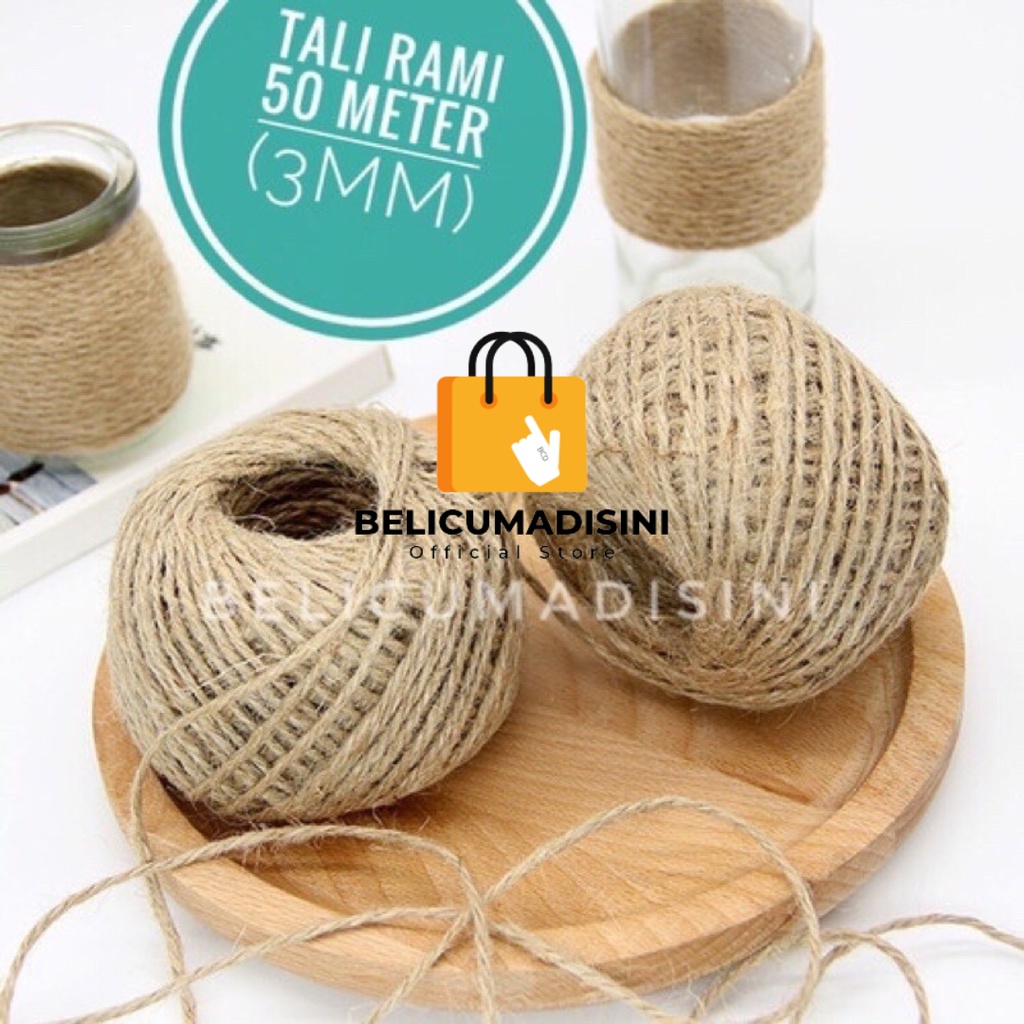 

Tali Rami / Goni ukuran 3 PLY Panjang ±50 Meter ±10 Meter | Tali Goni Gulungan | Tali Rami Roll Murah | Tali Hampers Estetik Murah