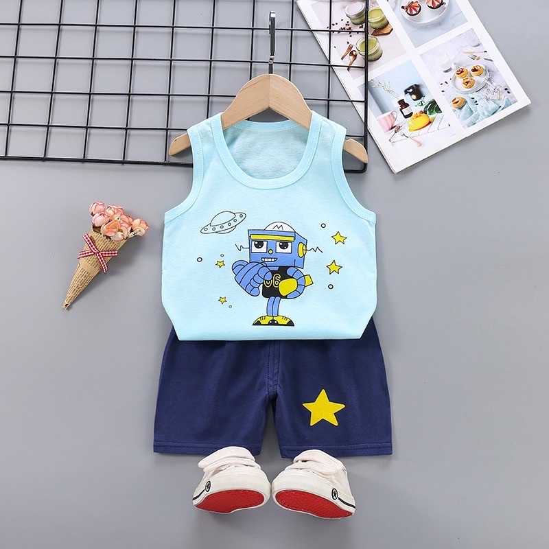 (3-32m) Setelan Baju Bayi/Setelan Baju Anak/ Setelan Baju Tanpa Lengan/ Setelan Baju Bayi Import