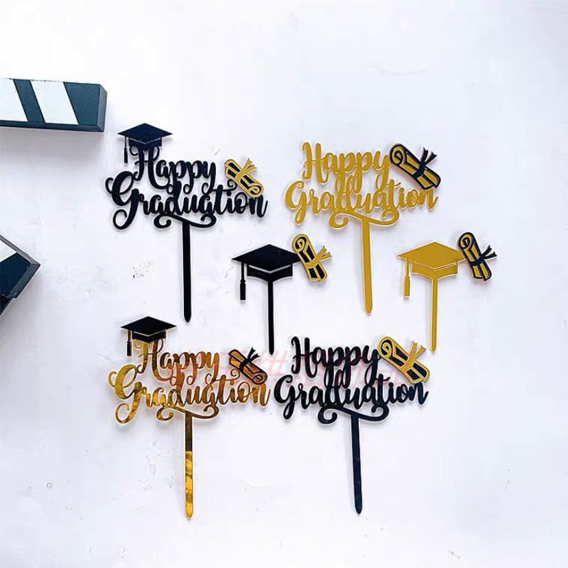Cake Topper Akrilik Happy Graduation (INSTAN Only)