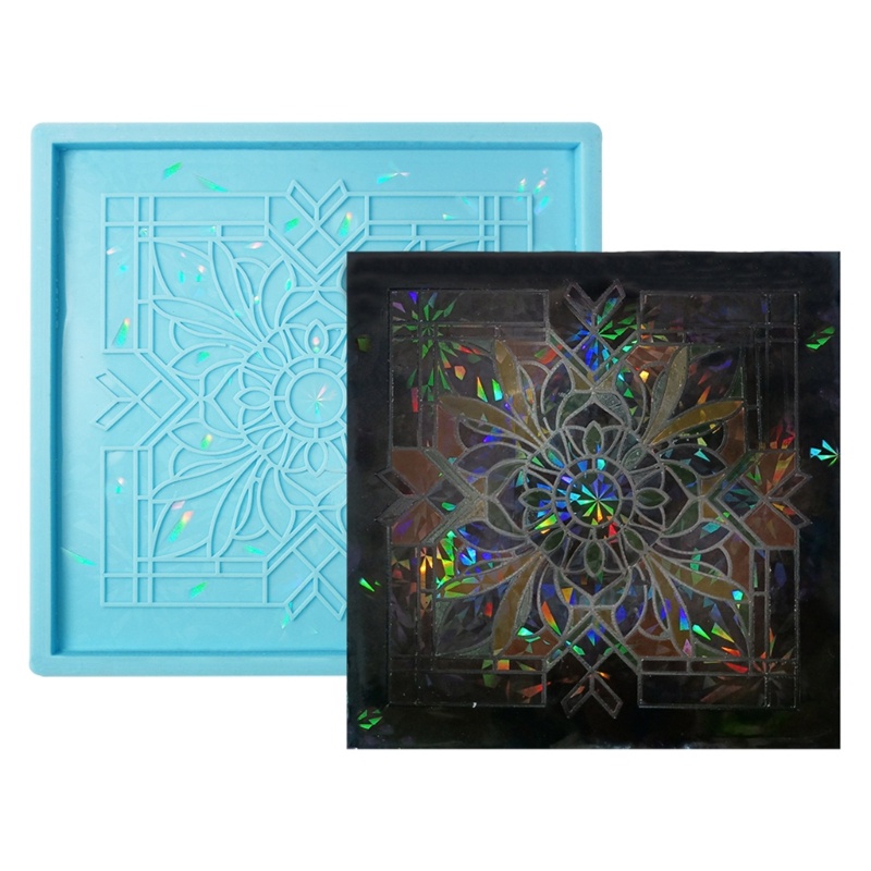 Cetakan Pengecoran Resin Epoksi Bahan Silikon Bentuk Persegi Holografik Untuk Dekorasi Rumah / Kantor