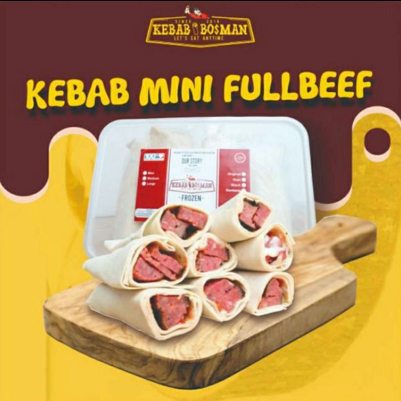 Kebab isi FULL daging 8 pcs, 450 gr, Produk Bossman