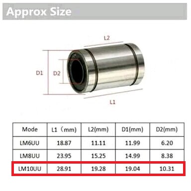 [HAEBOT] LM10UU Linear Motion Bearing Bushing as 10mm CNC 3D Printer Mekanik Machine Slider Axis Smooth Rod Besi Klaker