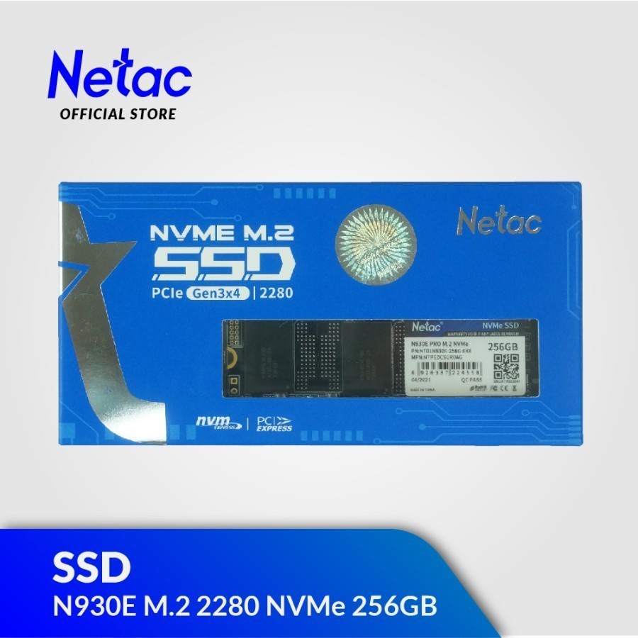 SSD NETAC 256GB N930E PRO M.2 NVME 2280 - NETAC N930E PRO 256GB M.2