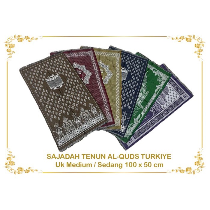 Paket Souvenir Sajadah AL-QUDS + kartu ucapan + Tasbih Hadiah Hampers