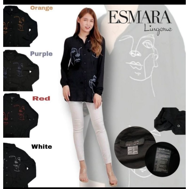 kemeja hitam wanita esmara