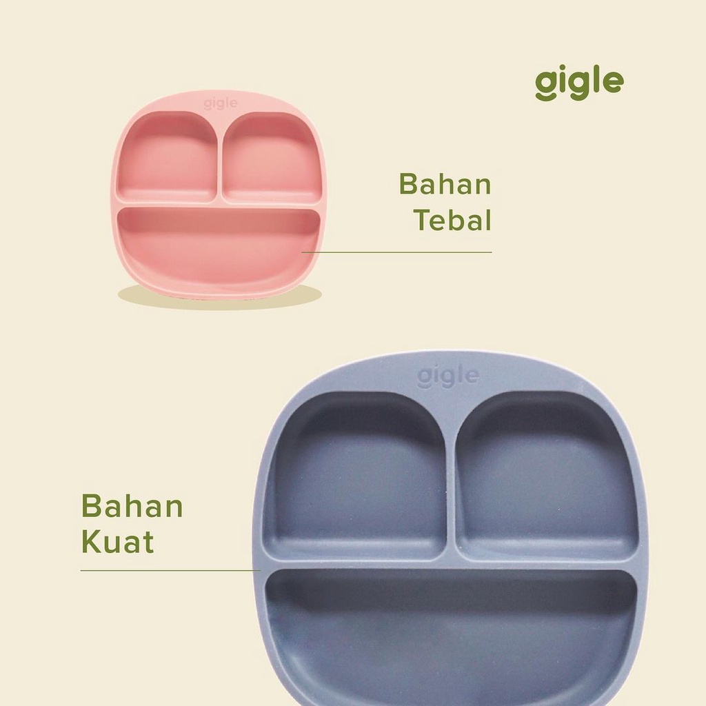 Gigle Silicone Suction Plate / Piring Makan Bayi / Piring Bayi Silikon