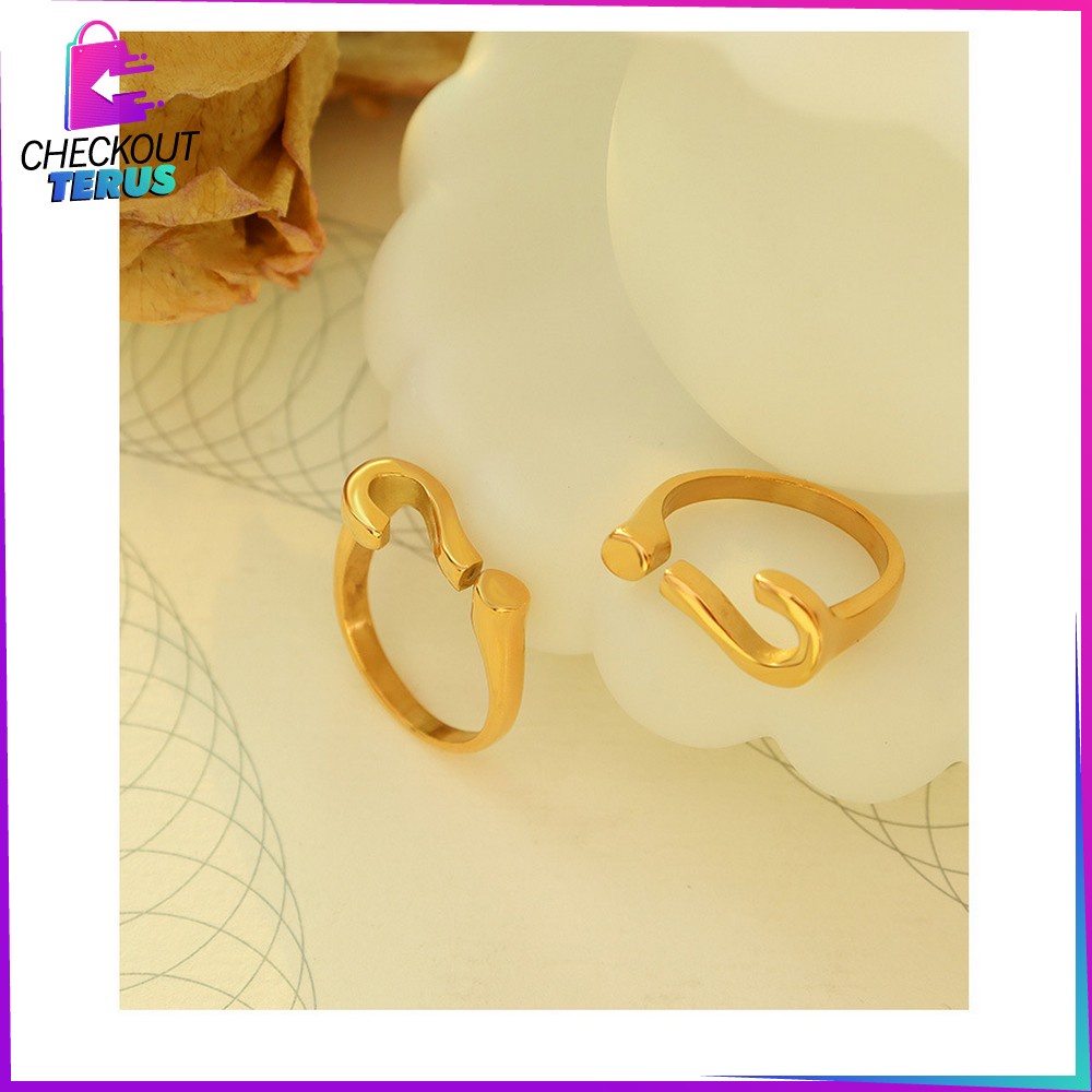 CT K113 K114 Cincin Wanita Fashion Bentuk Hati Motif Paw Kucing Perhiasan Antikarat Gaya Korea Untuk Pria Dan Wanita