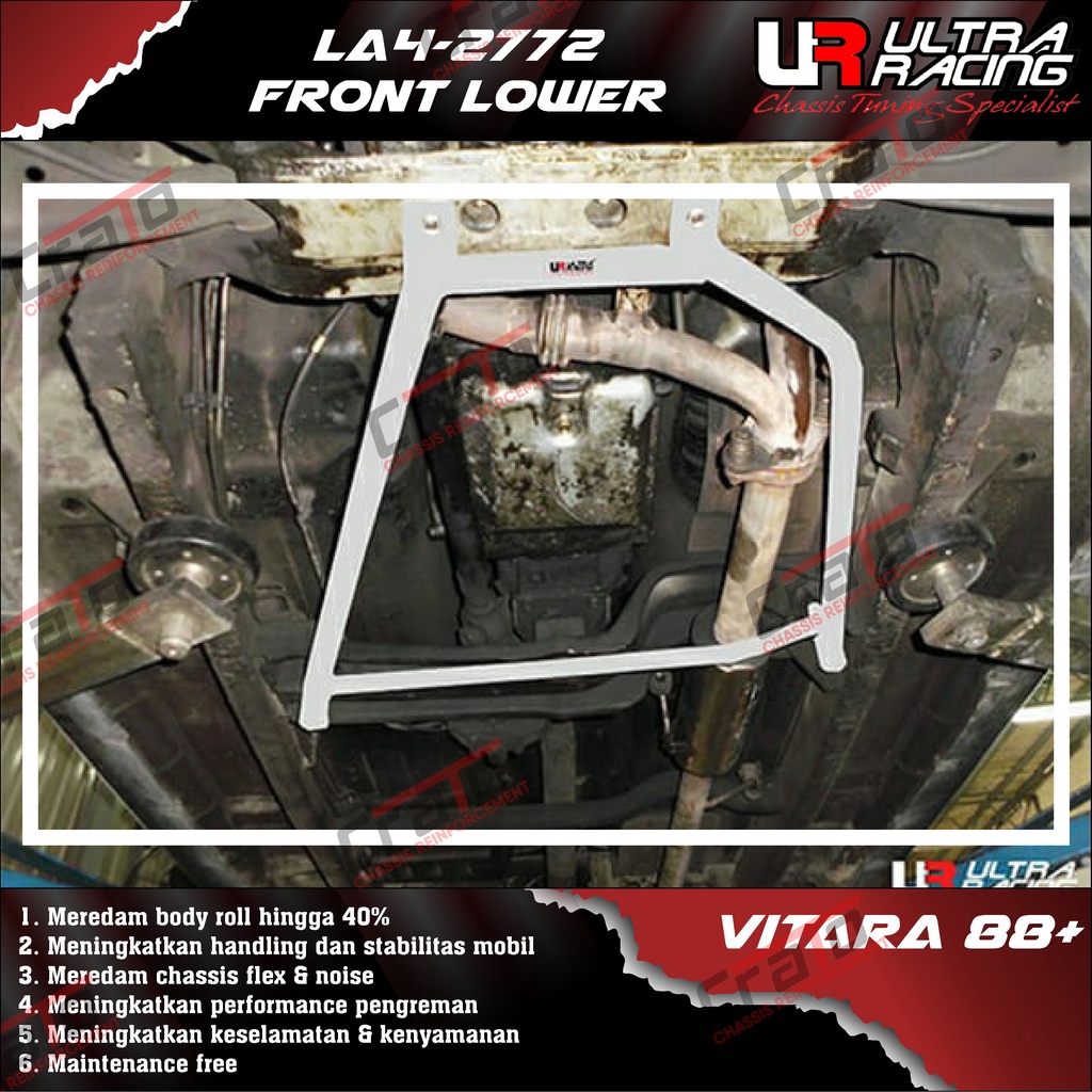 Aksesoris Stabiliser ULTRA RACING Safety Bar - Front Lower Bar 4 Points - Suzuki Vitara 88+ - LA4-27