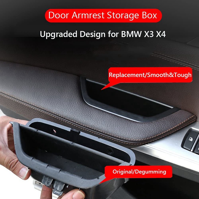 Untuk BMW X3 X4 Pintu Mobil Sandaran Tangan Kotak Penyimpanan Pegangan Pintu Phone Storage Holder Pengganti