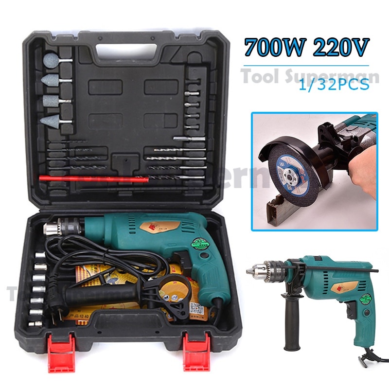 Tool superman Mesin bor impact drill listrik Mesin bor tangan listrik bolak balik 13mm electric drill cocok untuk ngebor tembok beton kayu besi