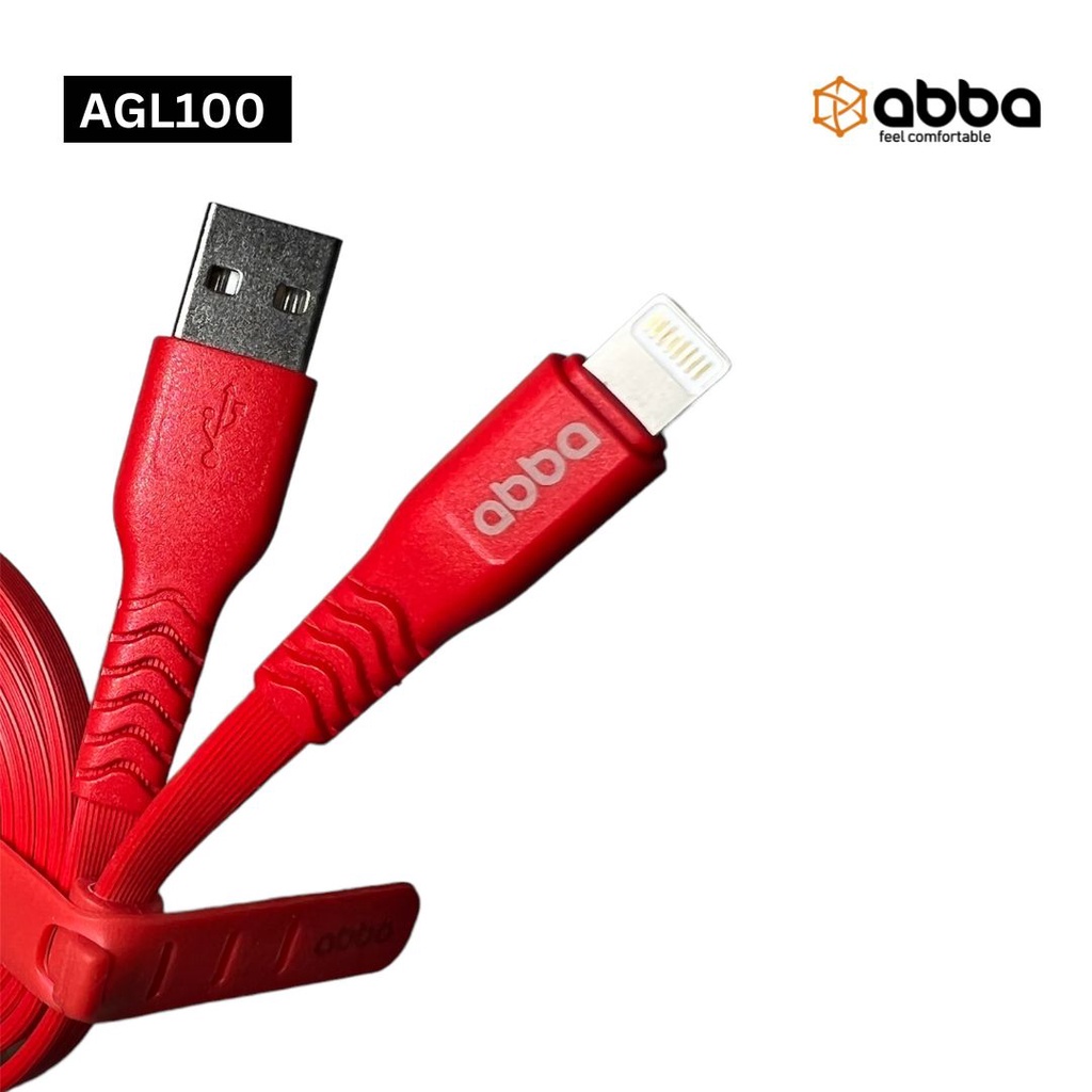 ABBA AGL100-KABEL DATA ABBA AGL100 LIGHTNING APPLE 3.0 AMPERE 100CM FAST CHARGING DATA CABLE COLORFUL