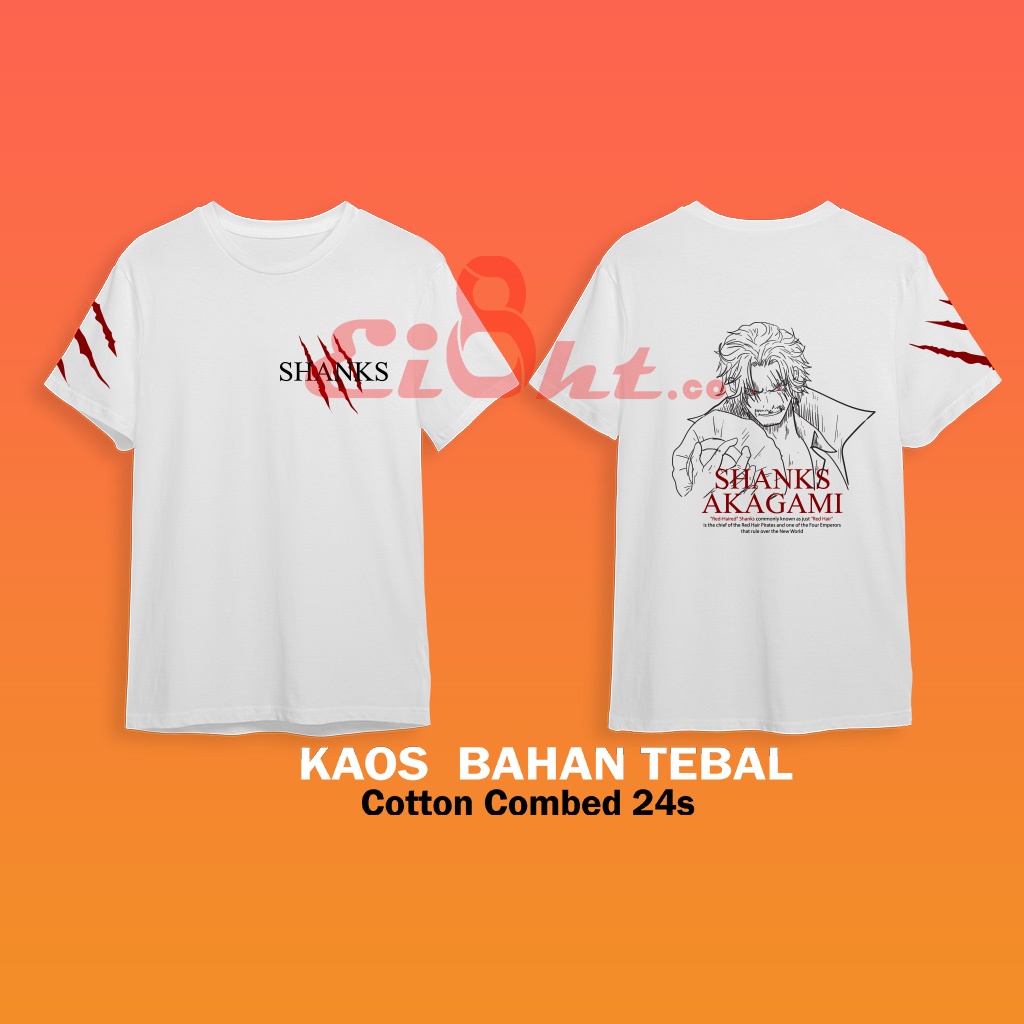 Baju Kaos Shanks Akagami One Piece Red New Design Shanks