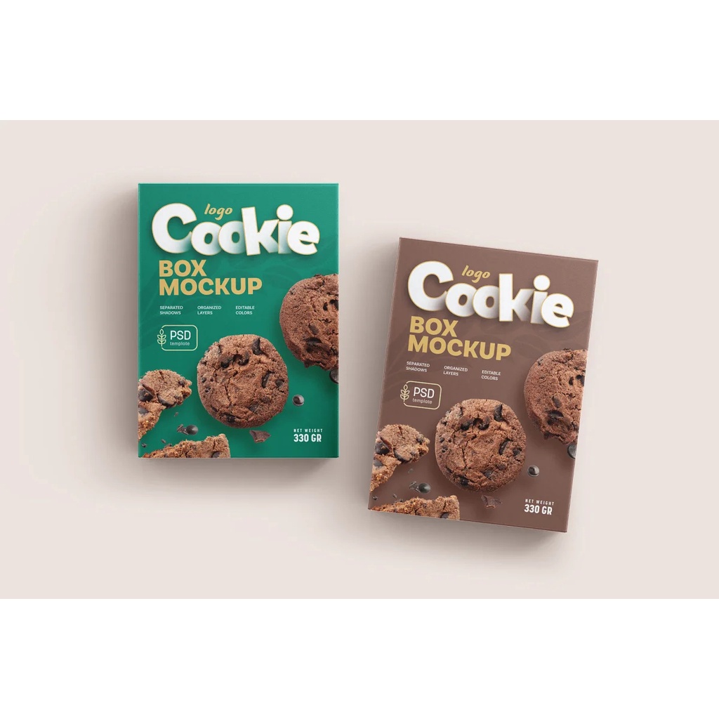 Cookies Box Packaging Mockup Set