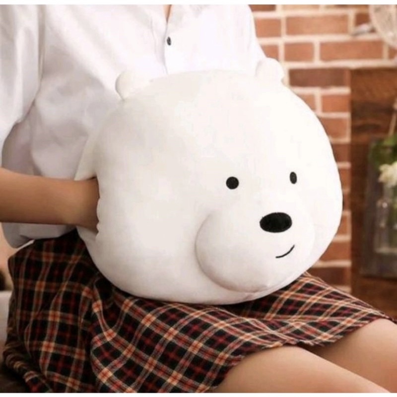 Boneka Bantal Karakter Kepala We Bare Bears Lembut Lucu Ukuran 40cm Berlabel SNI