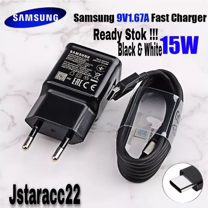 CARGER CASAN ORIGINAL100% SAMSUNG TAB S7 FE TRAVER CHARGER 15WATT USB TYPE ORI