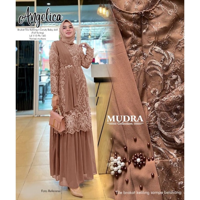 MAXI DRESS ANGELICA BY MUDRA-Choco