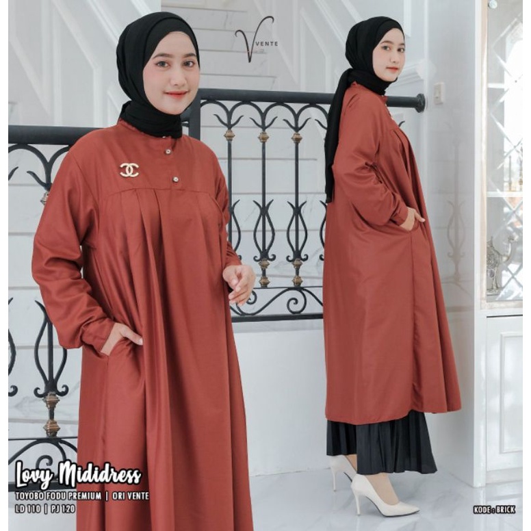 Lovy Midi Dress//Tunik terbaru//Dress wanita
