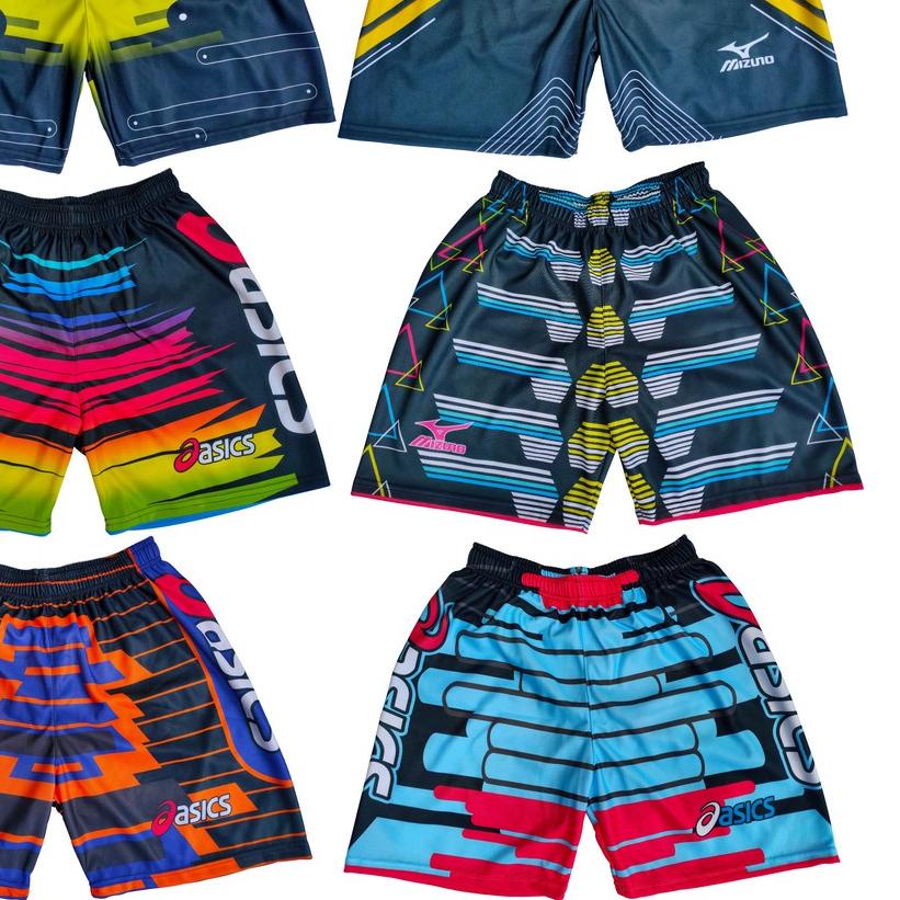 celana voli full printing logo mizuno asic kolor badminton