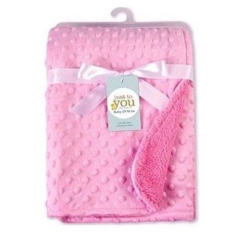 Selimut Bayi Double Fleece Bubble Minky Dot Polos Bahan / Baby Blanket / selimut bayi halus lembut