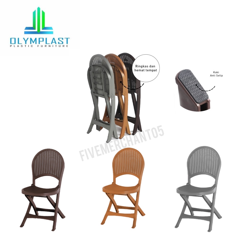 Kursi Lipat Olymplast Folding Chair OFC Bangku Lipet Sandar Rotan OFC Sender Kursi Olymplast Fold Chair Serbaguna