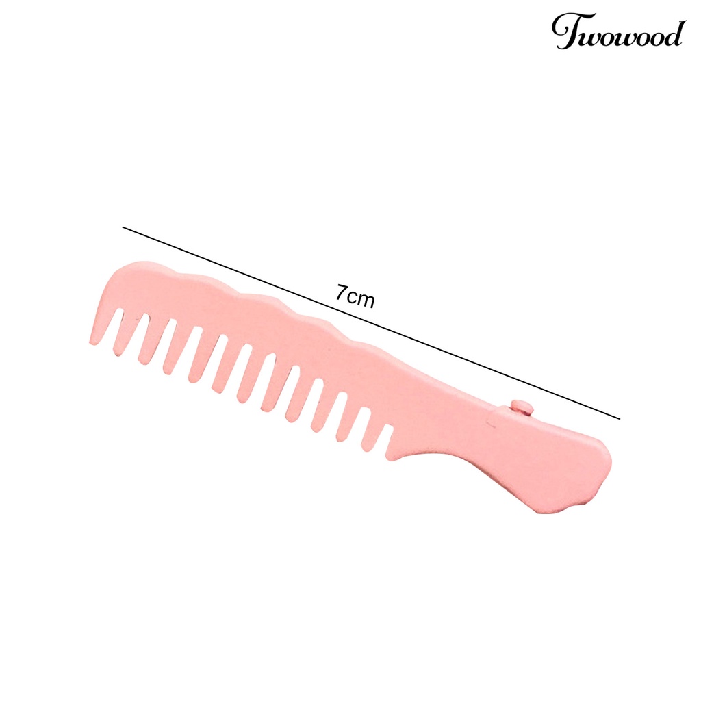 Jepit Rambut Poni Portabel Bentuk Sisir Warna Solid Anti slip