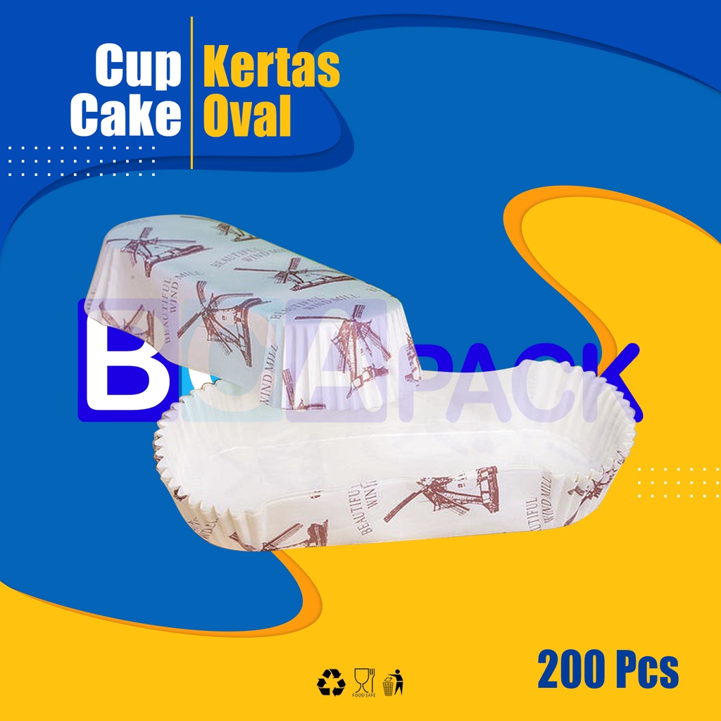 

PET CC POLYGONAL - CUP CAKE KERTAS OVAL - KERTAS KUE ROTI - 200 PCS
